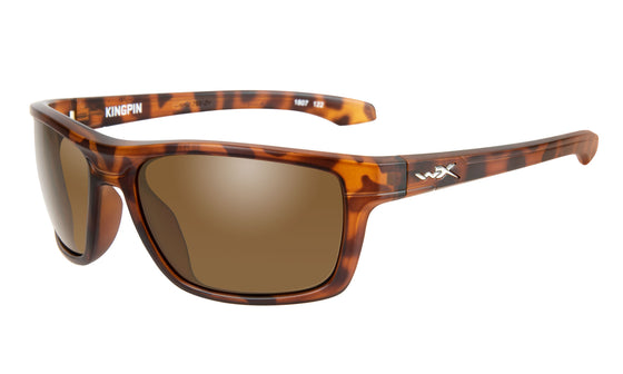 Wiley X Kingpin Sunglasses Brown Lens Matte Demi Frame Clearance
