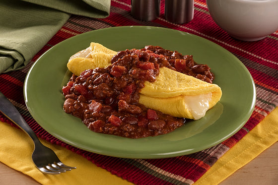 Chef 5 Minute Meal Cheese Omelet w/ Beef Chili & Beans - Case