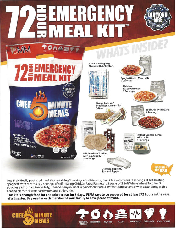 .“MRE” 72 Hour Meal Kit Meal Kit