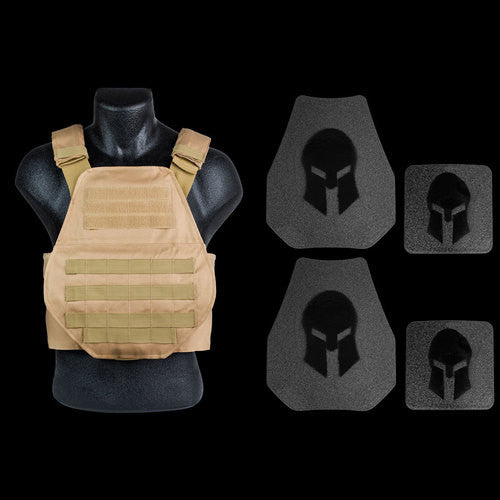 - Spartan AR500 Body Armor Swimmers Cut Plate Carrier Package