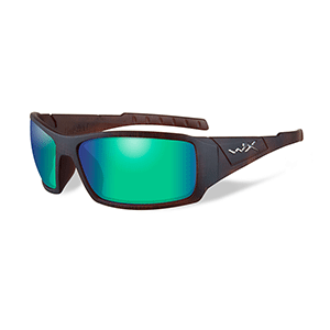 Wiley X Twisted Sunglasses - Polarized Emerald Mirror Lens - Matte Black Frame