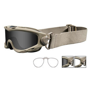 Wiley X Goggle Spear Ballistic Smoke Grey/Clear Lenses/Tan Frame