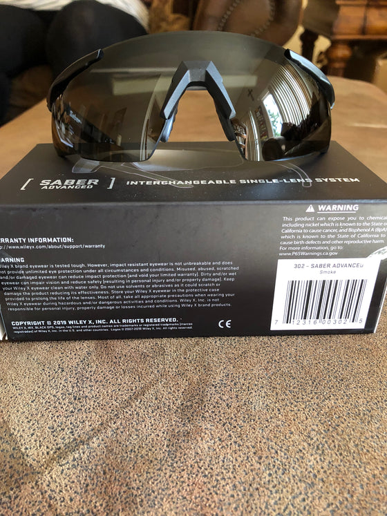 Wiley X Saber Advanced Ballistic Sunglasses - Smoke Grey Lens - Matte ...