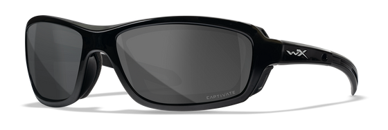 Wiley X Wave Captivate Polarized Sunglasses Emerald Mirror lens Glass Black Frame