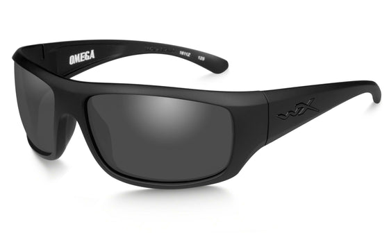 Wiley X Omega Sunglasses Smoke Grey Lens Matte Black Frame